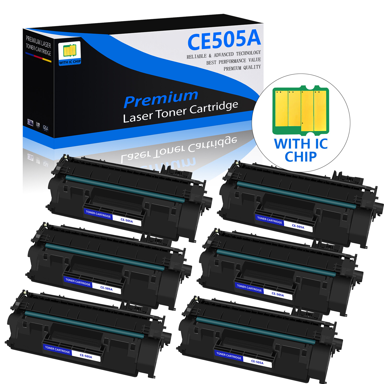 6Pack CE505A 05A Toner cartridge For HP LaserJet P2055 P2055d P2055dn 2,3K pages