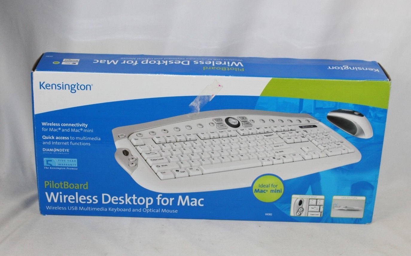 Kensington 64382 PilotBoard Wireless USB Desktop for Mac With Mouse - NEW Unused