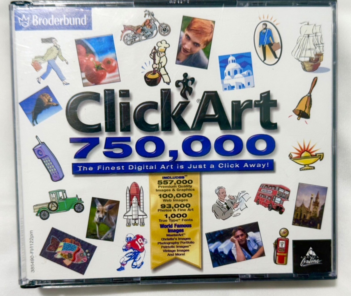 CLICKART 750,000 - 5 CD Set - Fonts Images Graphics Digital Art -2002 Broderbund