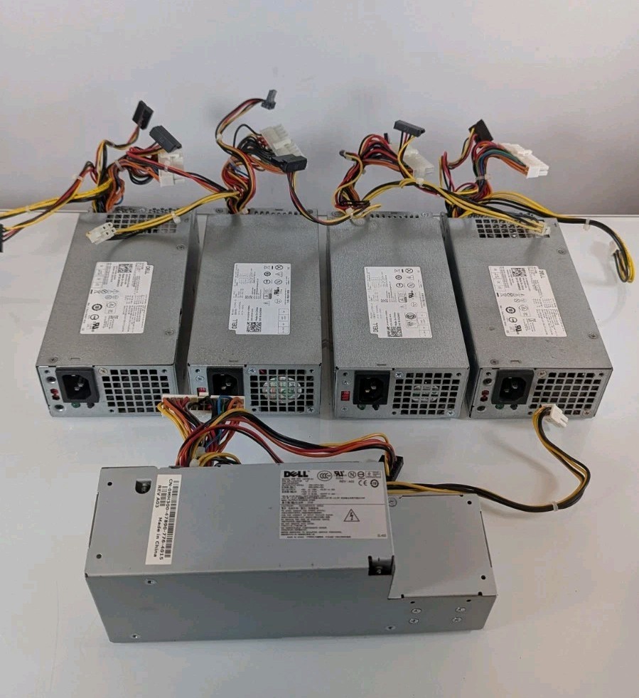 Lot of 5 Dell OEM SFF Power Supplies 4x H220NS-01 220W 1x H275P-01 275W PSU 