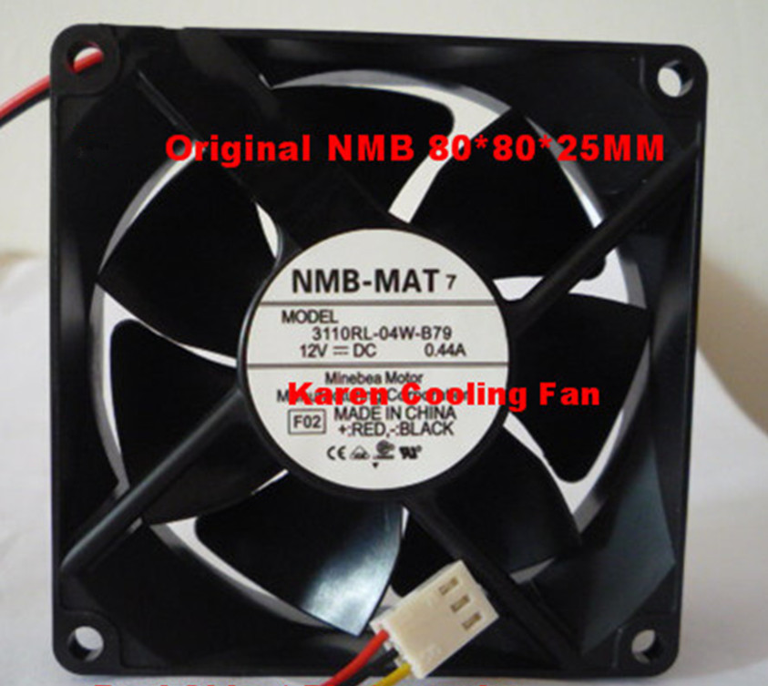 NMB 3110RL-04W-B79 Fan DC 12V 0.44A 80*80*25mm 3-Pin CASE COOLING FAN