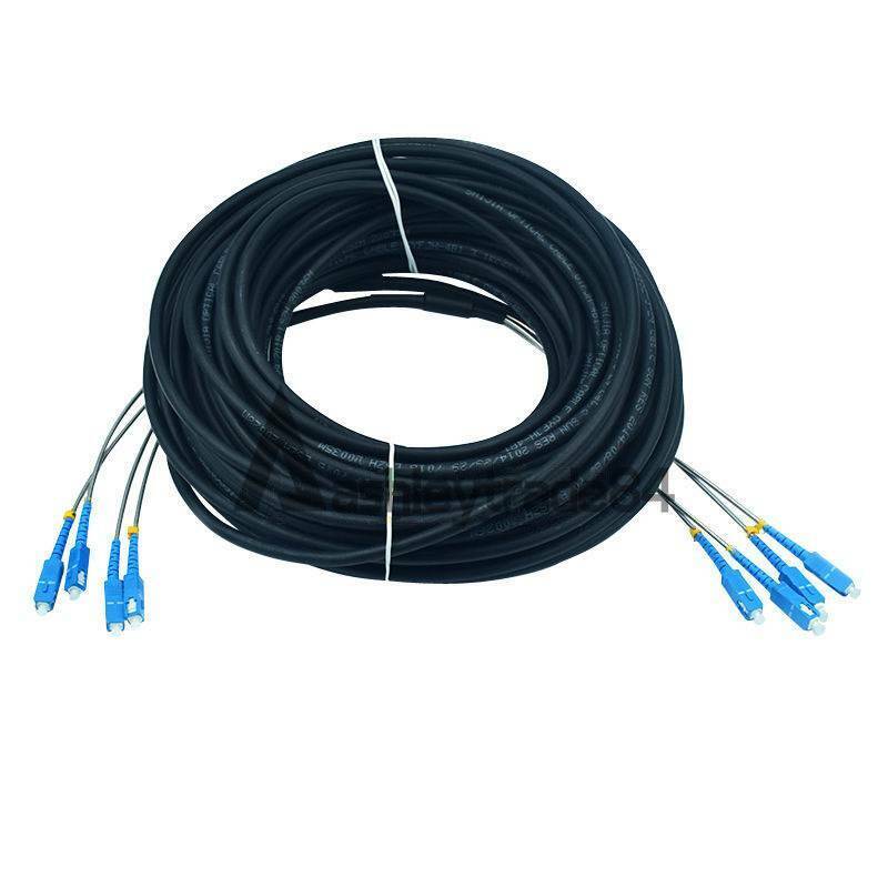 50M Field Outdoor Fiber Cable SC-SC 4 Strand 9/125 Single Mode Fiber Patch Cord