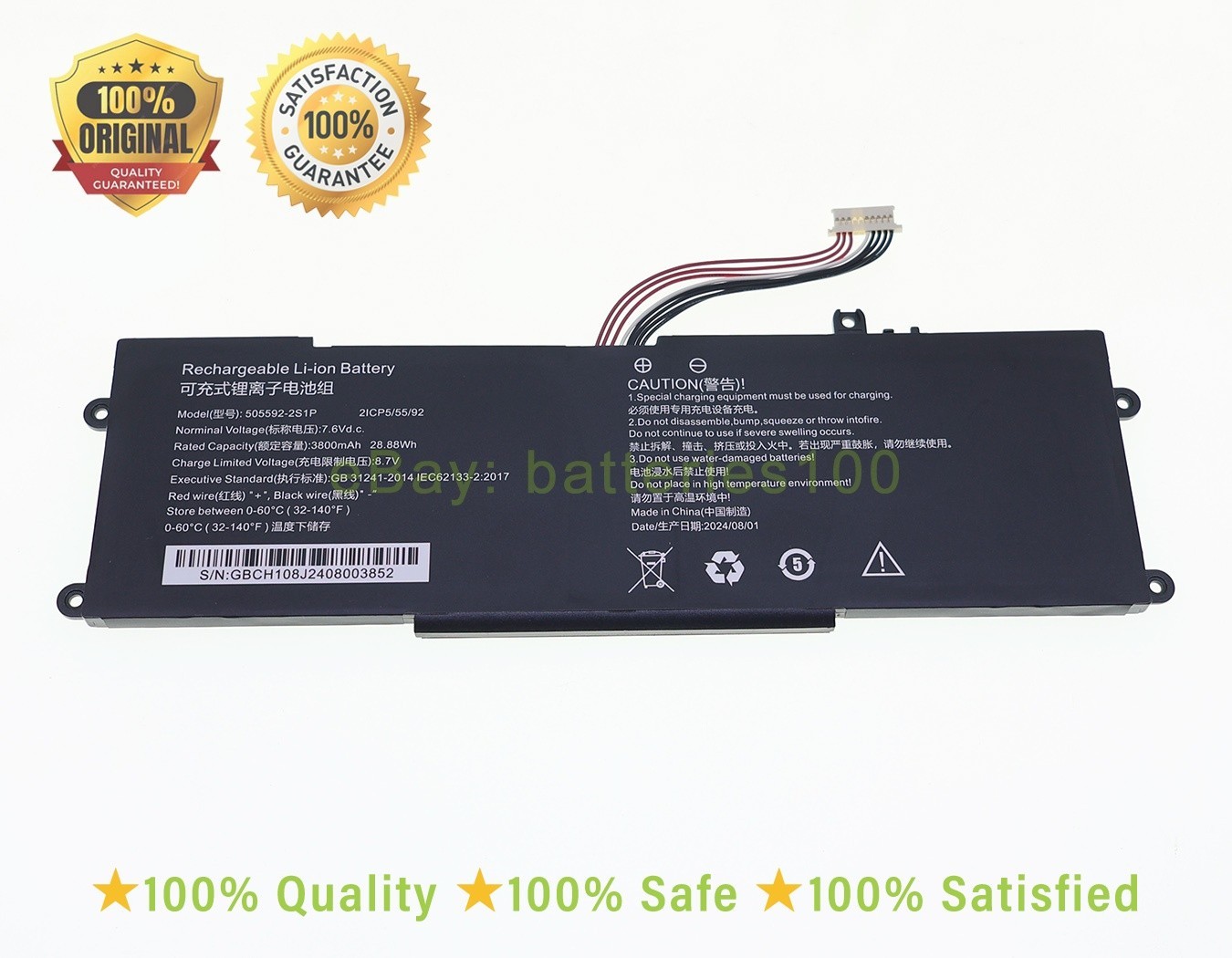 Original 7.6V 3800mAh CHUWI Minibook X 10.8 CWI558 n100 505592-2S1P battery