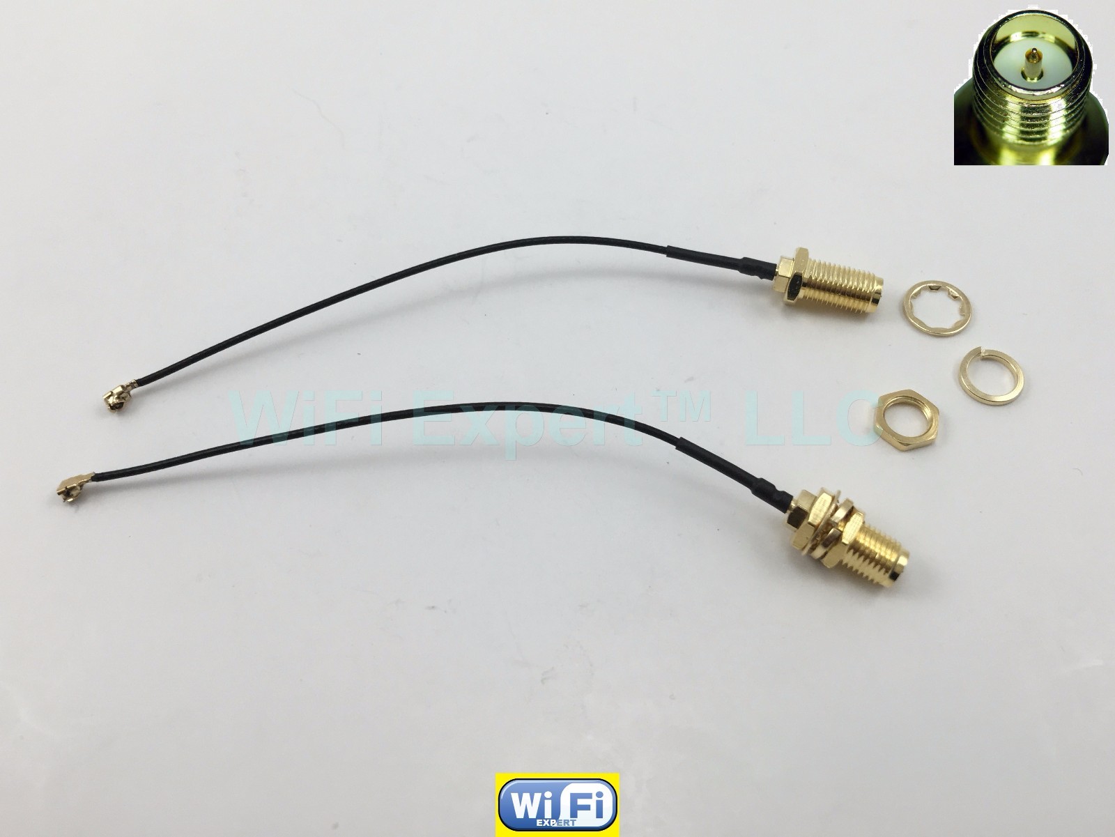 2X U.FL Mini PCI to RP-SMA Pigtail Antenna WiFi Cable 4 Inches (10cm) USA