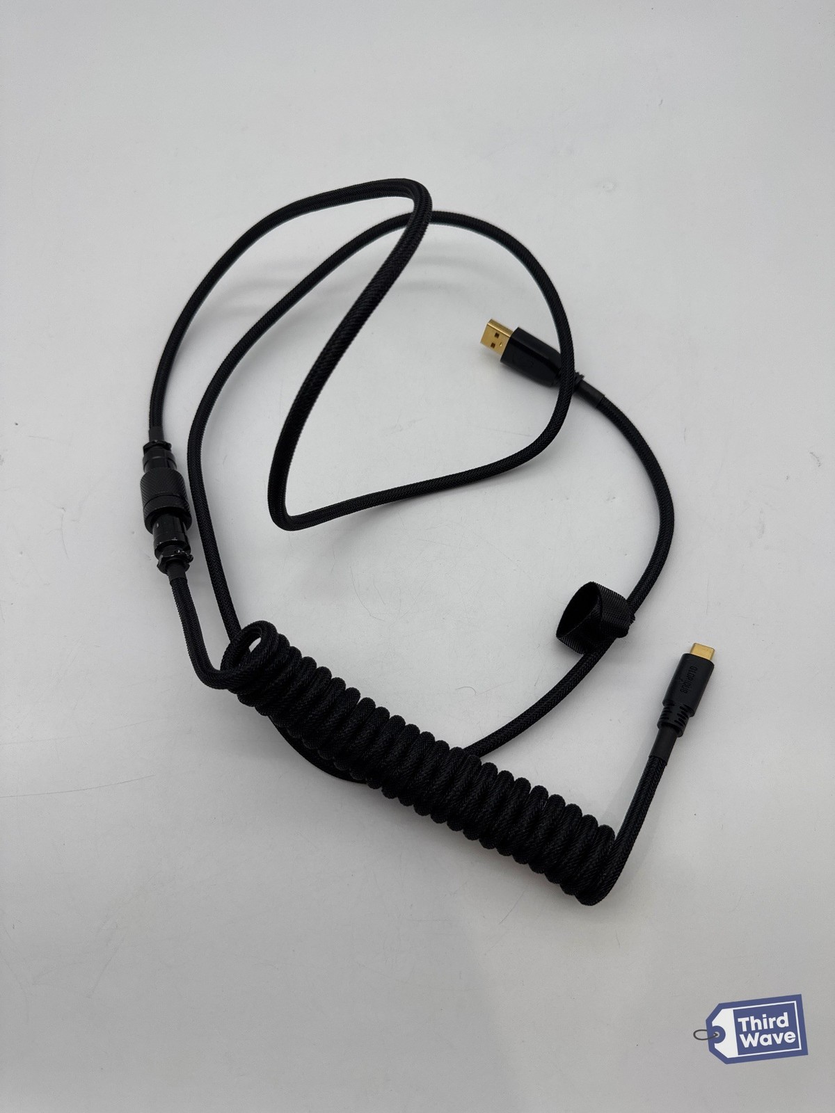 GLORIOUS Coiled Keyboard Cable USB-C to USB-A Artisan Braided 4.5ft Black