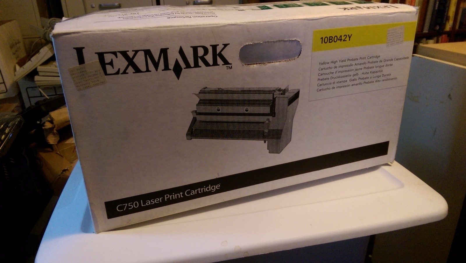 Lexmark 10B042Y Genuine Toner Cartridge C750 Yellow Open box