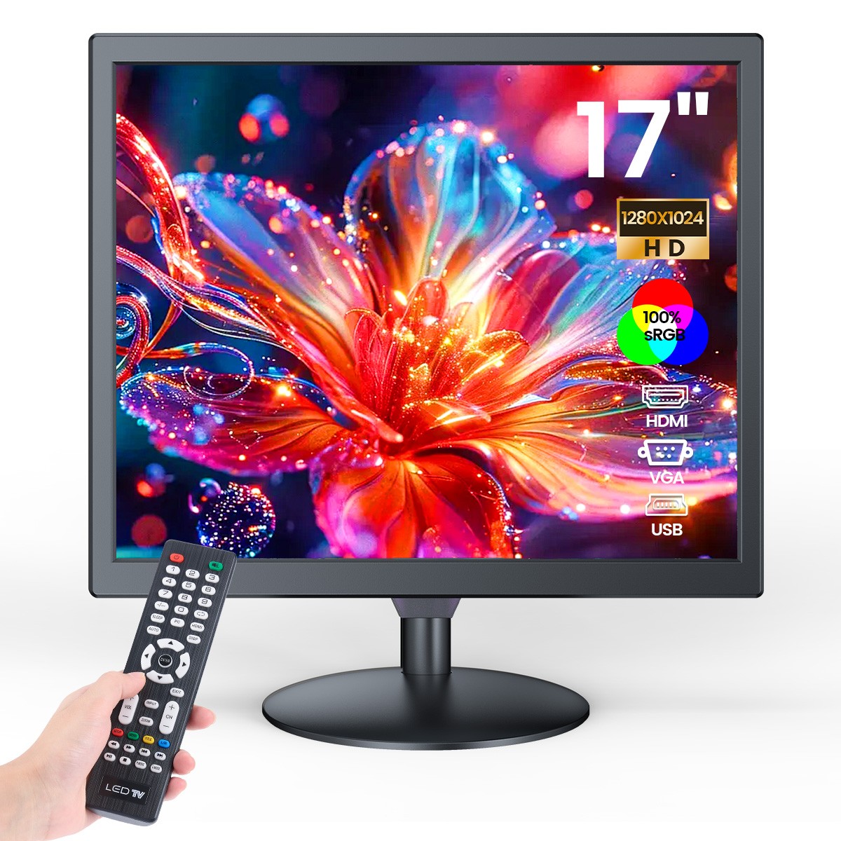Eyoyo 17 in CCTV Monitor with VGA HDMI AV BNC Audio LCD Display Security Screen