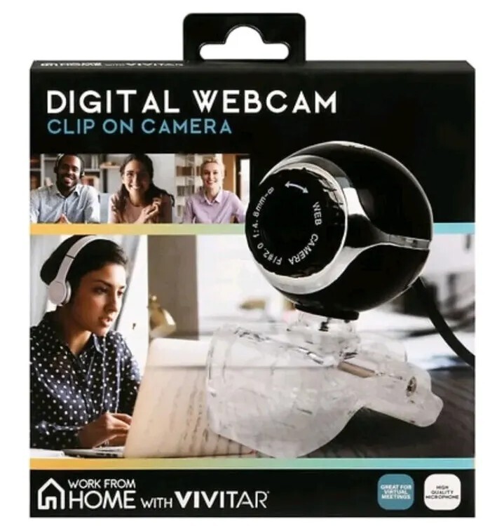 VIVITAR DIGITAL WEBCAM Clip On Camera 360 Rotating Base, Optimized Zoom~New