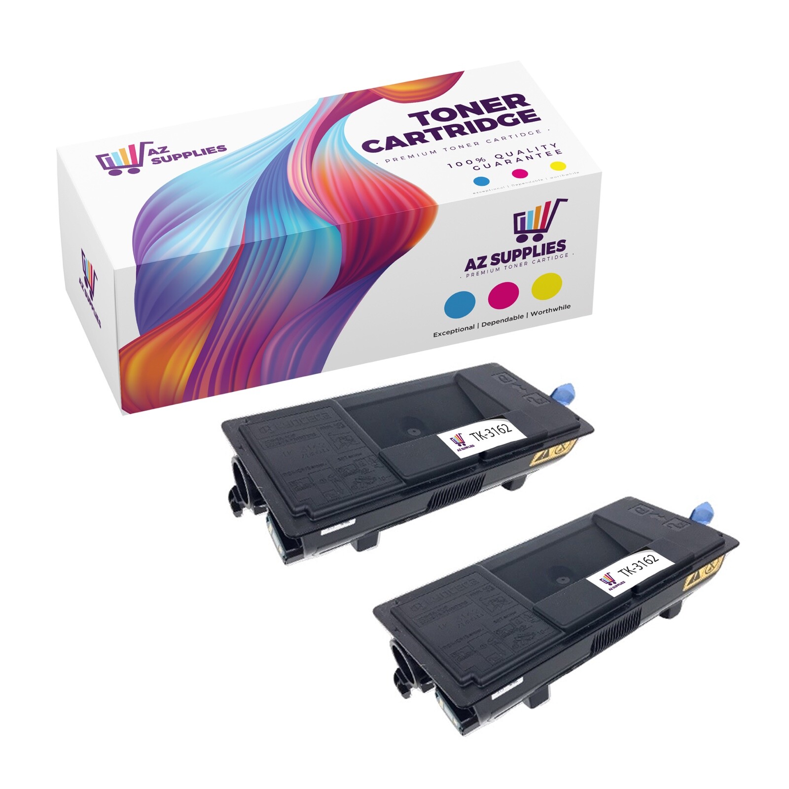 Kyocera Mita Compatible Toner Cartridge for TK-3162 1T02T90US0 Black 2 Pack