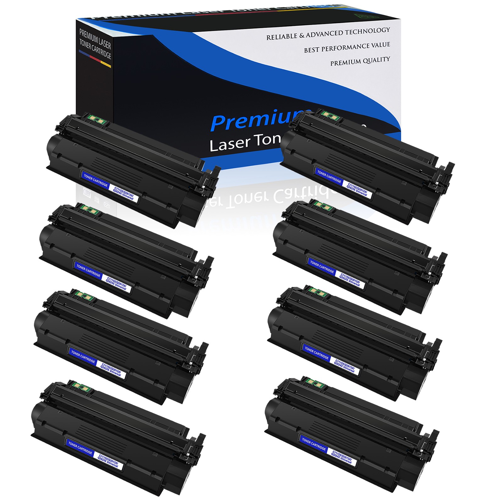 8PK High Yield Q2613X 13X Toner Cartridge for HP LaserJet 1300xi 1300 1300n