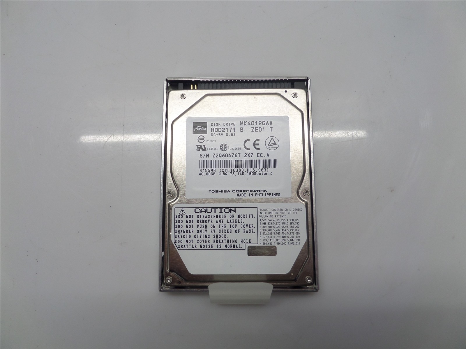 Toshiba MK4019GAX HDD2171 B ZE01 T 40GB 2.5" IDE Laptop Hard Drive