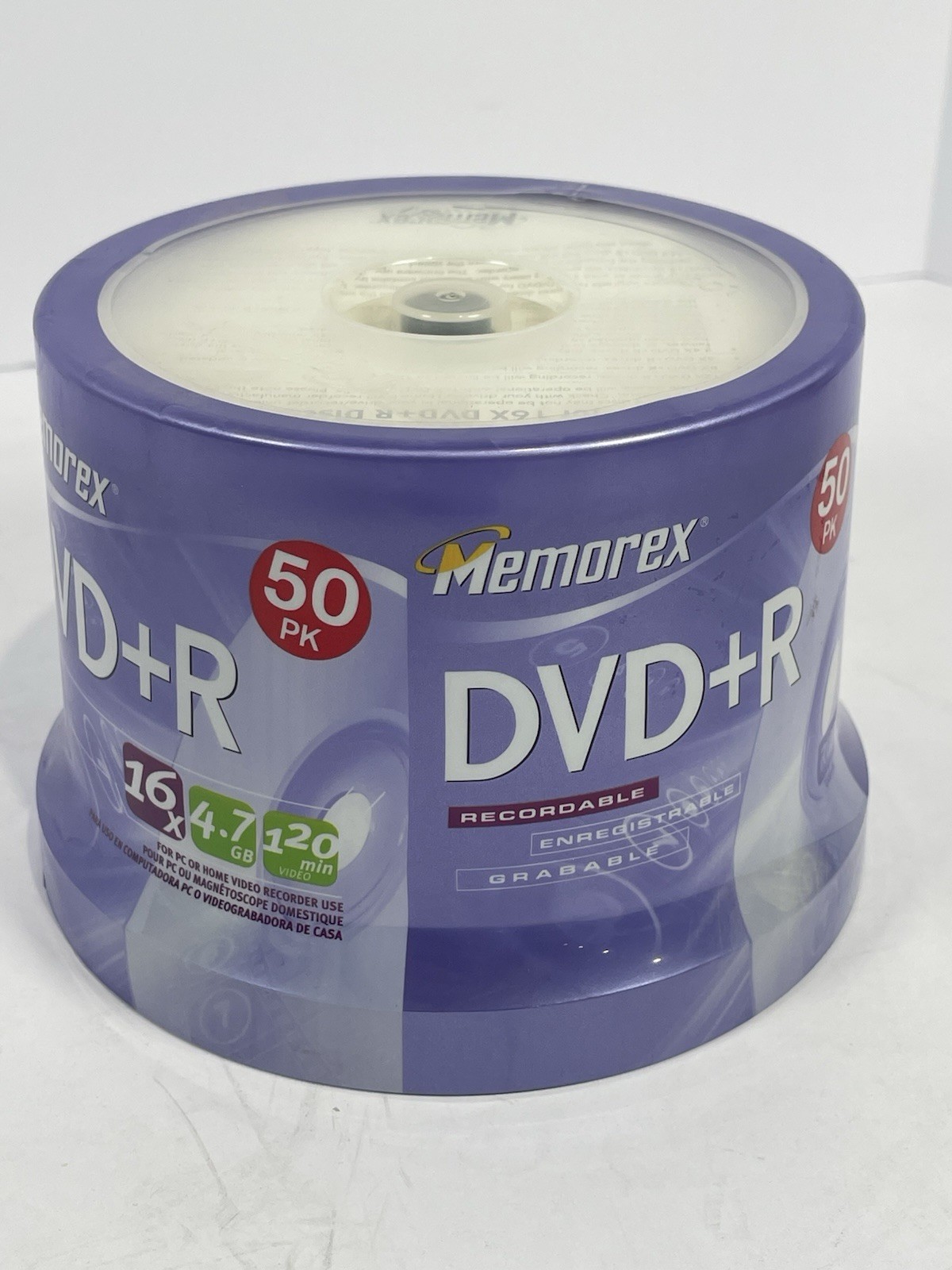 Memorex 50 Pack DVD+R 16X, 4.7GB, 120 Min. Recordable DVD Plus R New
