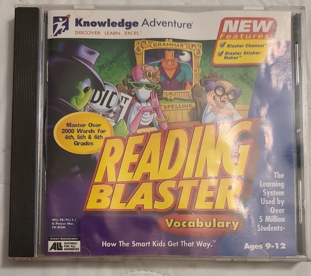 Reading Blaster Vocabulary CD. Ages 9-12 (1998, Knowledge Adventure) 