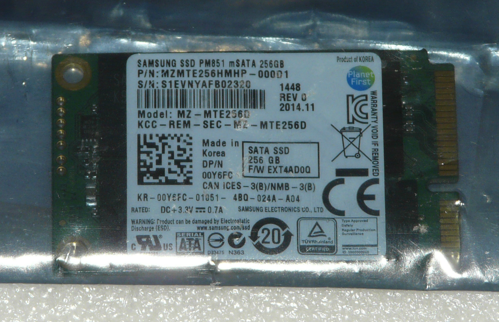 NEW DELL ALIENWARE 18 VIKING BTX 256GB mSATA mini-PCIE SSD 6.0Gb/s 0Y6FC 00Y6FC