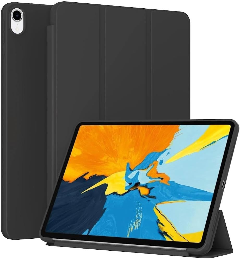 GUNPRIO Trifold Stand Cover for 11 inch iPad Pro 2018, Slim, Lightweight, Black