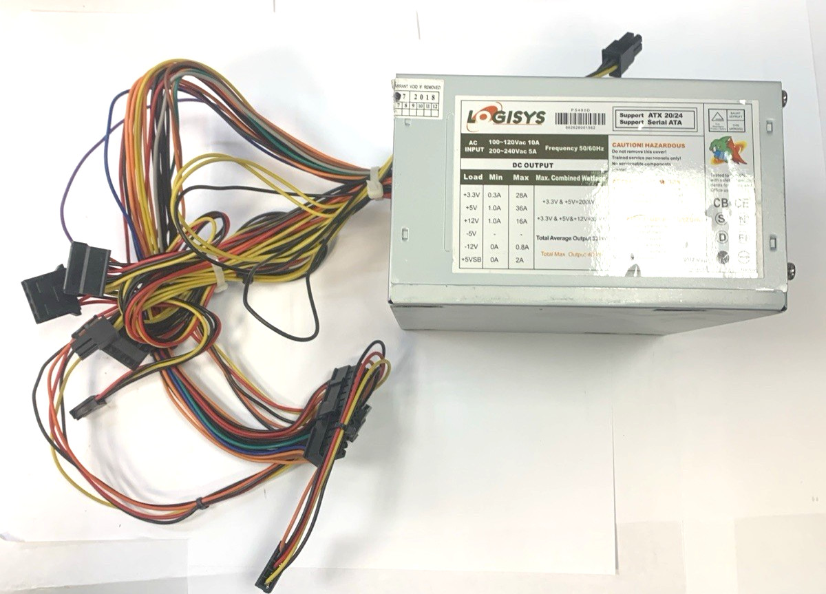 Logisys PS480D 20/24 pin Switching 480W Power Supply