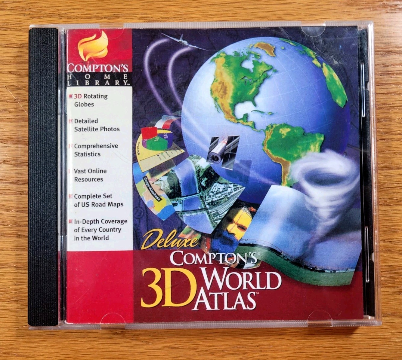 Compton's Deluxe 3D World Atlas PC CD-Rom Home Library for Windows 95 Computer