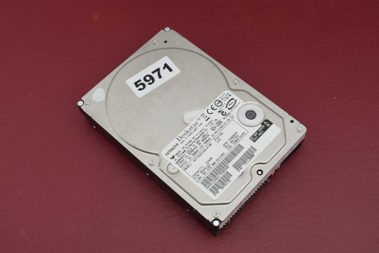 Hitachi Deskstar OA34122 164GB ATA IDE Hard Drive HDT722516DLAT80 5971