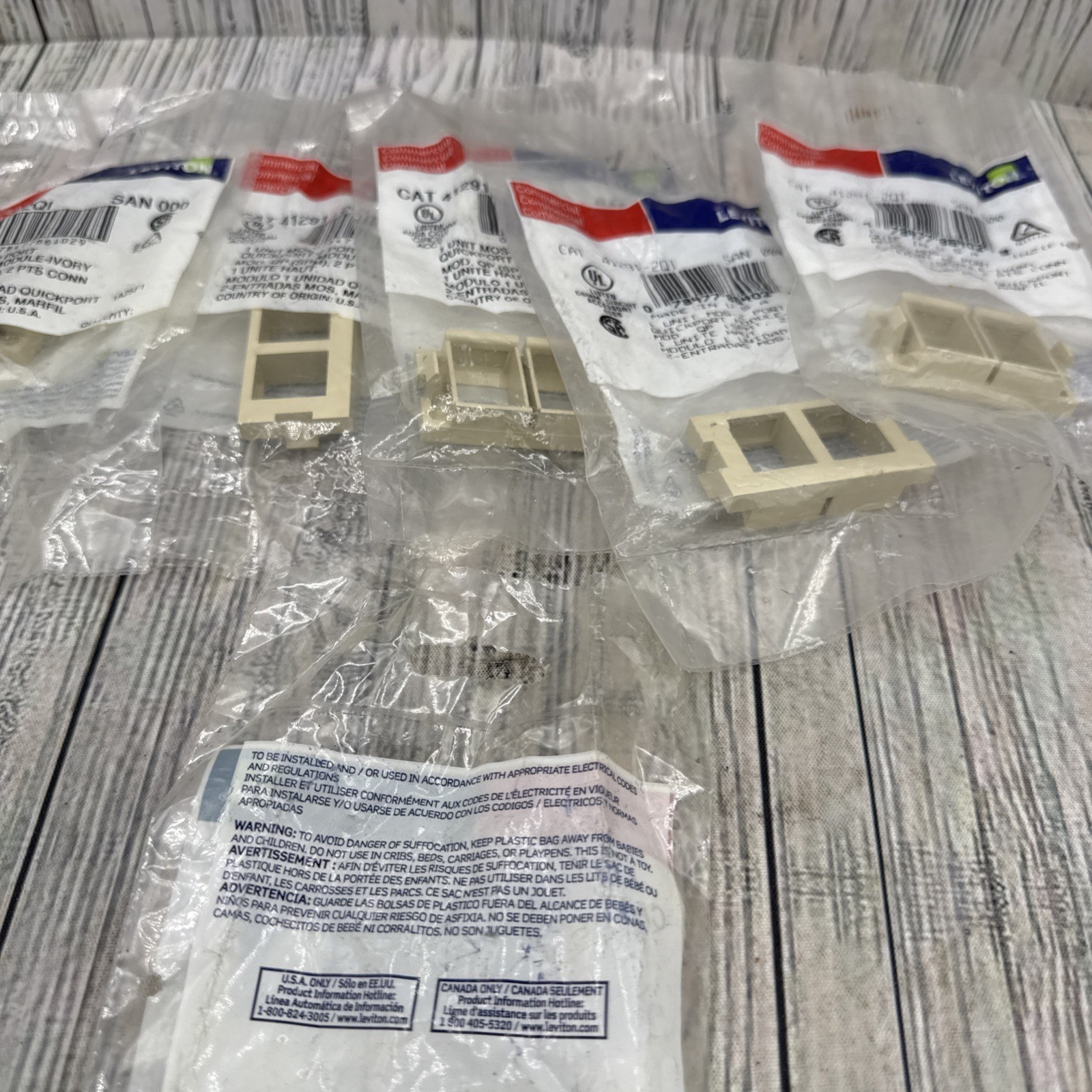 Leviton - 41291-2QI -  2 Port Quickport Module - Ivory  Lot Of 6 NIP