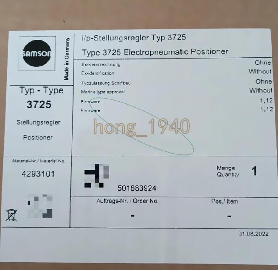 1PC NEW SAMSON Valve Positioner 3725-1100000000 FedEx or DHL