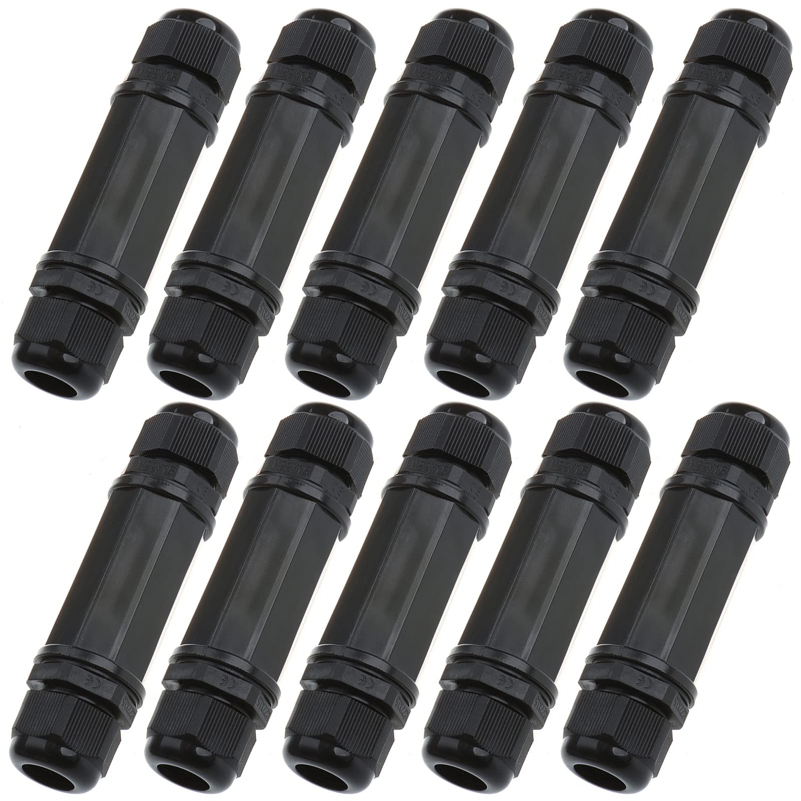 10PCS M22Z Shielded RJ45 Waterproof Cat5/5e/6 8P8C Connector Black