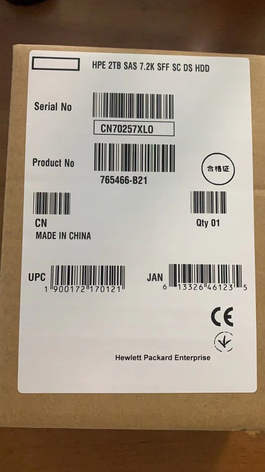 765466-B21 HP 2TB 12G SAS 7.2K RPM 2.5" 512E HDD 765873-001 765452-002