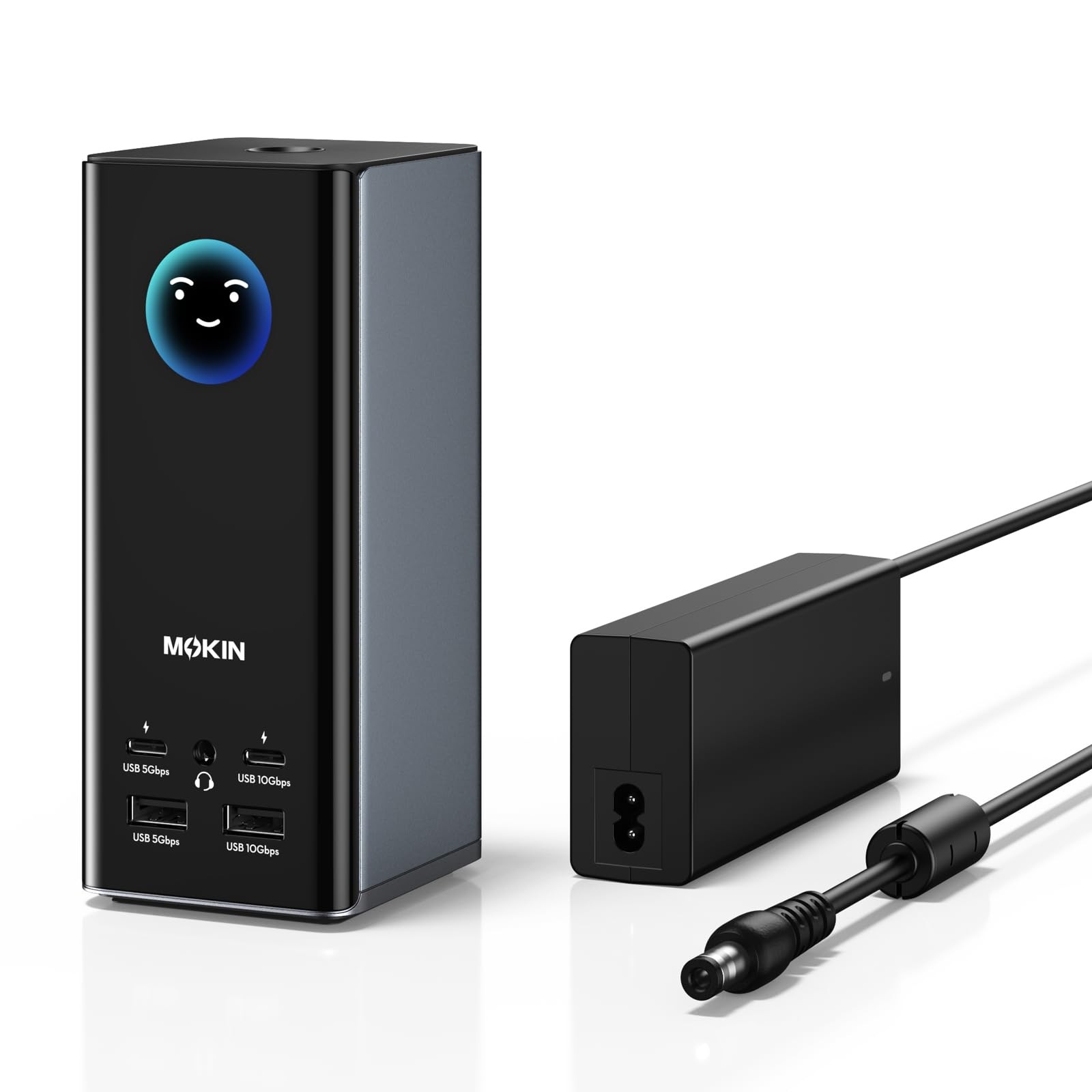 MOKiN Smart LCD Docking Station,18-Port Black, 18 IN 1 Laptop Station