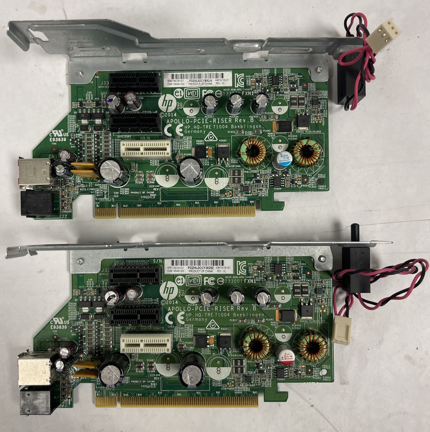 Lot Of 2 HP 748479-001 SFF PCI-E Apollo PCIE RISER CARD - 754106-001 749249-001