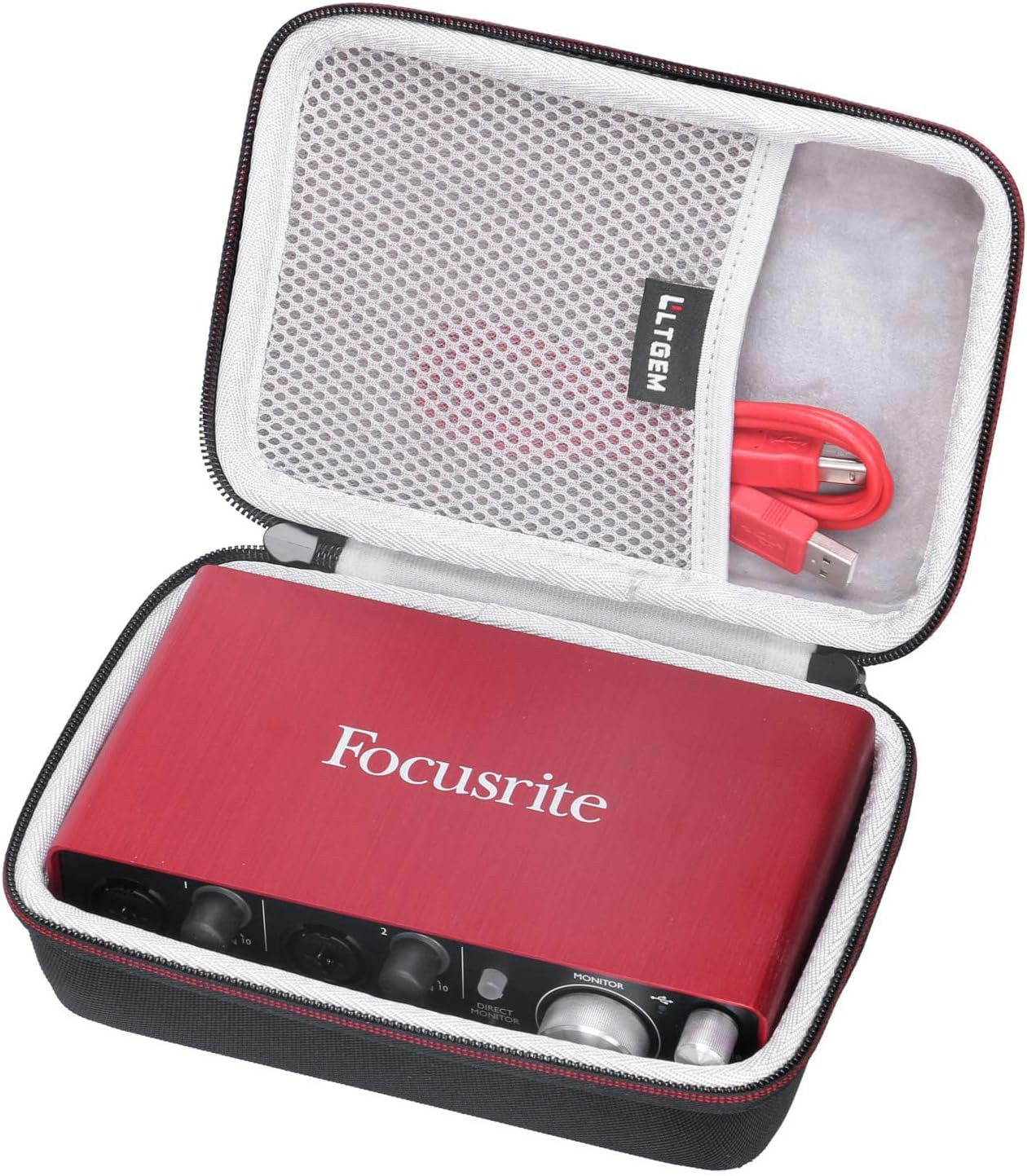 LTGEM Hard EVA Case Compatible with Focusrite Scarlett 2I2 4Th Gen/Solo 4Th Gen