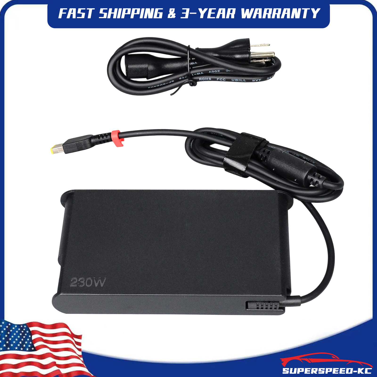 New 230W Slim Tip AC Power Supply for Lenovo Pro Gaming Legion 5 7i ADL230SLC3A