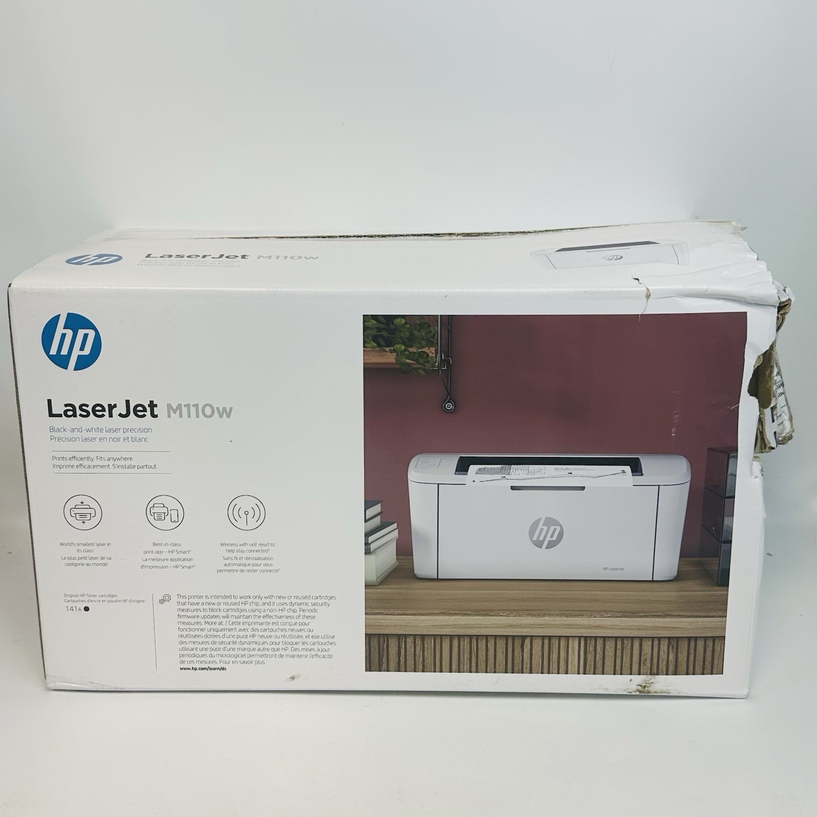 HP LaserJet M110w Wireless Black & White Printer - White - *NEW DAMAGED BOX*