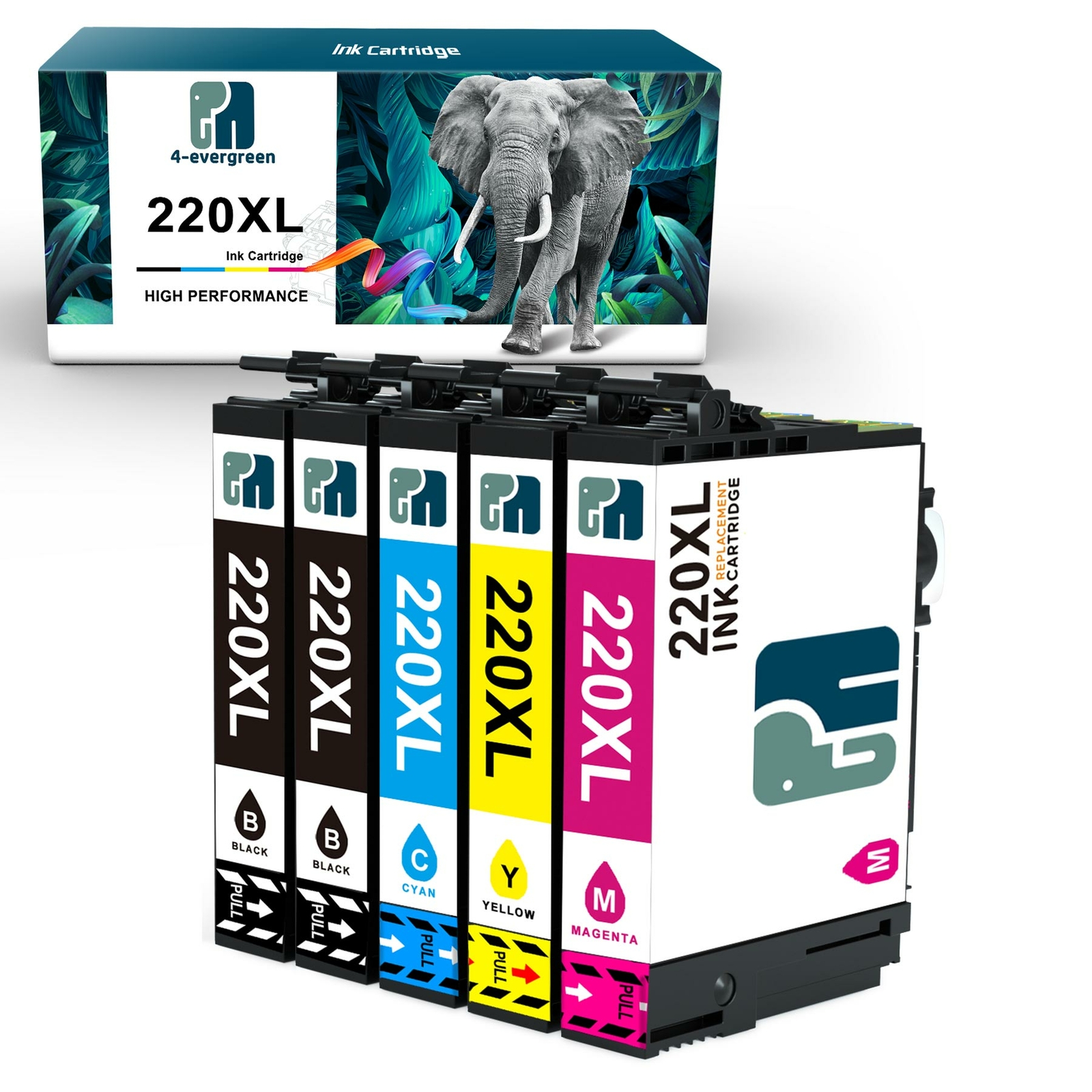 5x Ink Cartridges for Epson 220 XL WorkForce WF-2750 WF-2760 WF-2650 Black Color