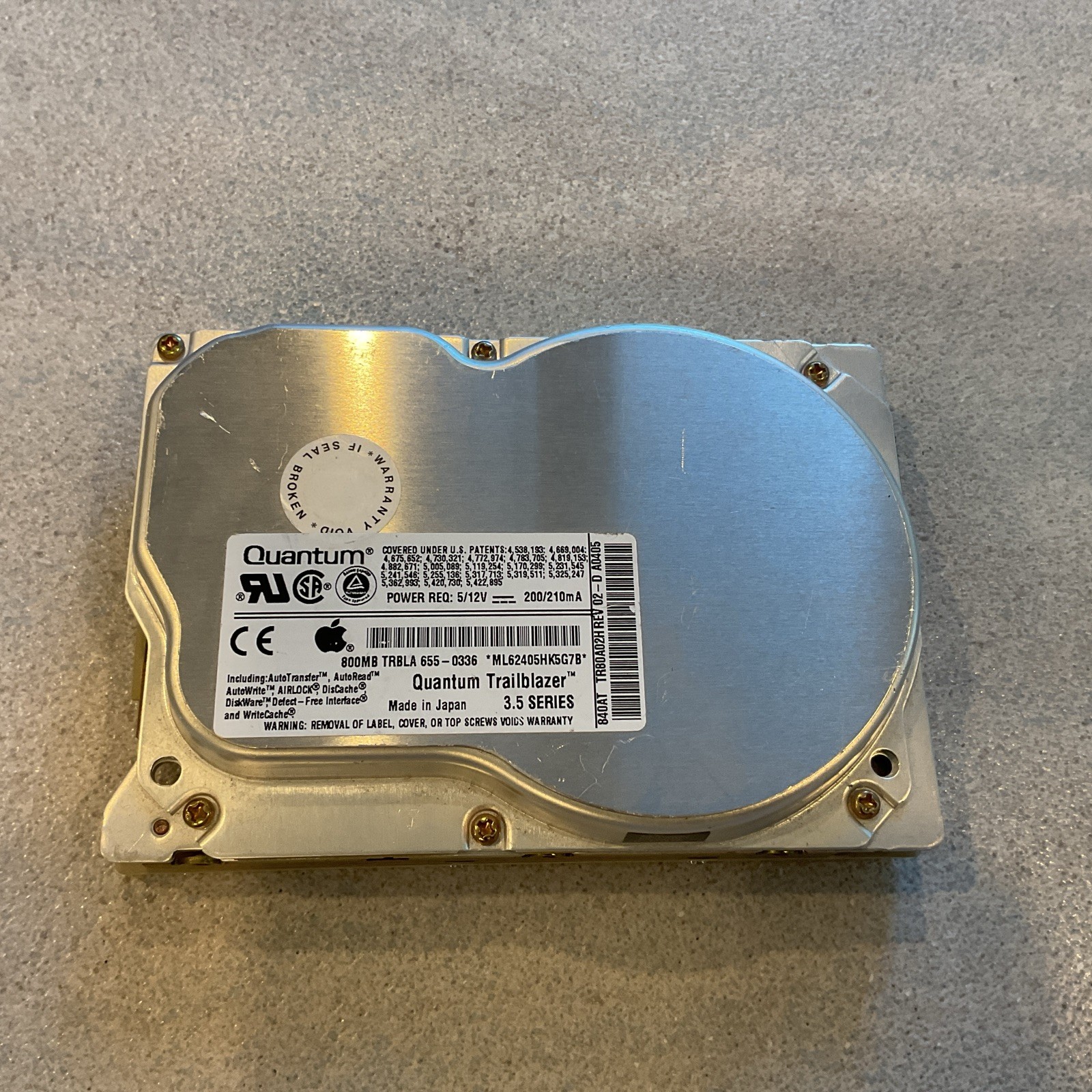 Quantum Trailblazer 800MB TRBLA655-0336 ML62405HK5G7B Hard Drive