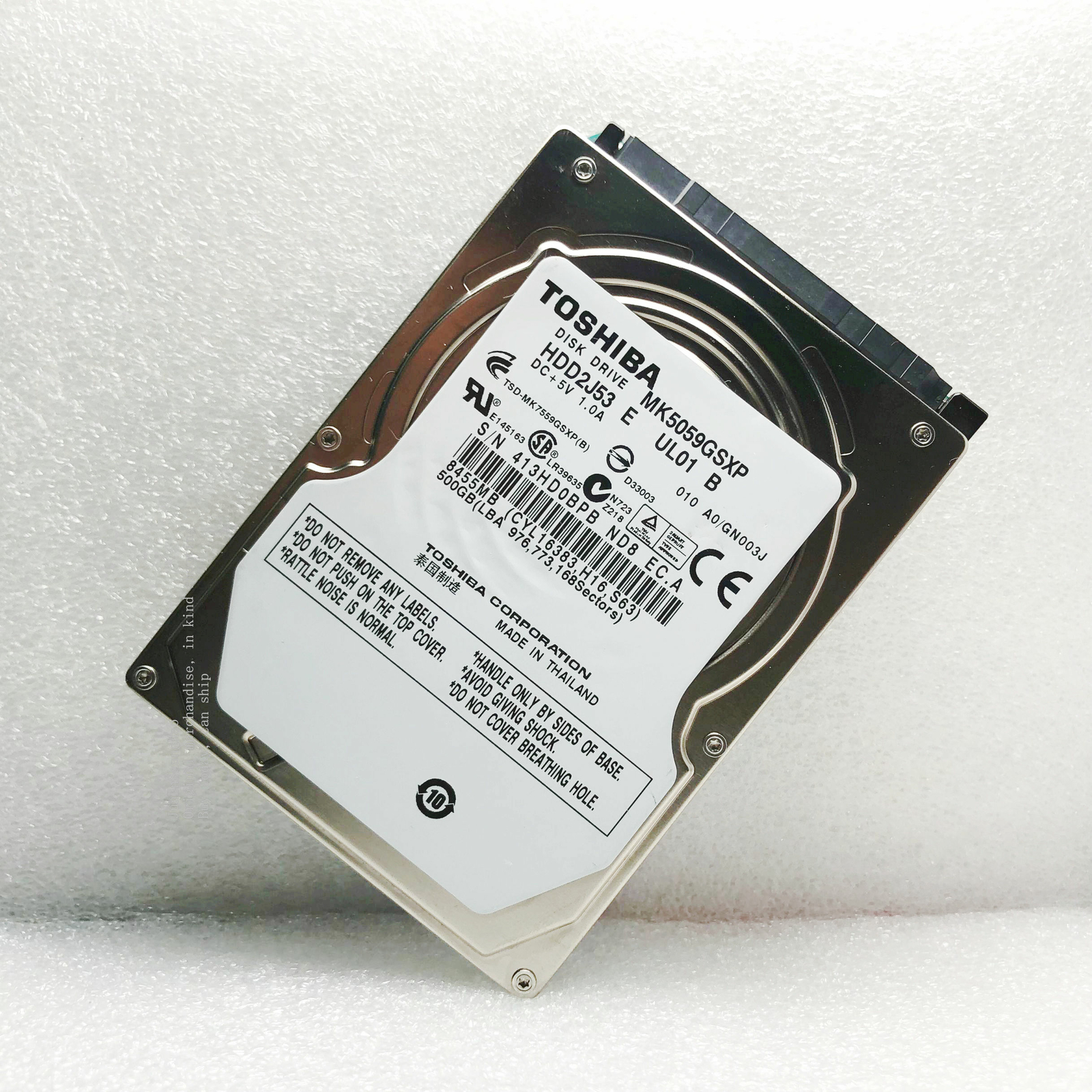 Special purpose Toshiba 500GB 5400RPM 2.5" MK5059GSXP hard drive