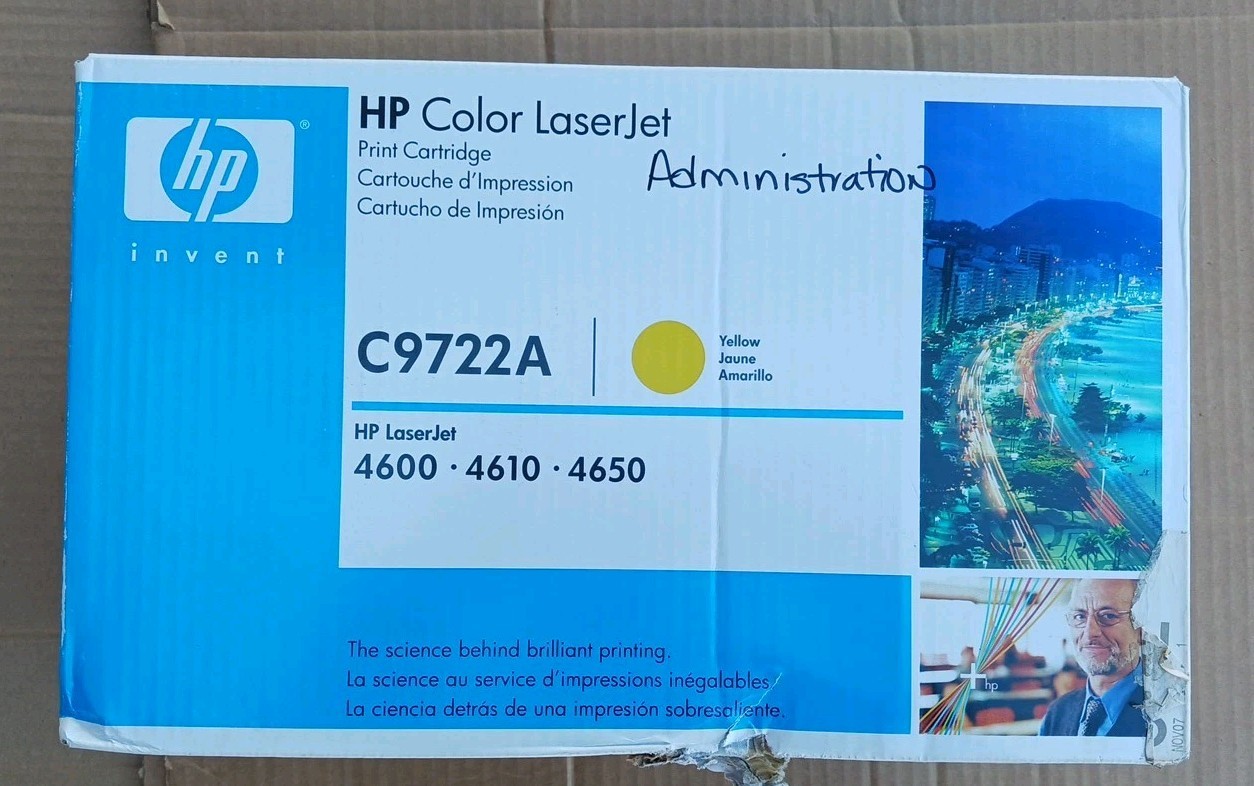 NEW HP C9722A Yellow Toner Cartridge For Laserjet 4600 4610 4650 Printers 641A