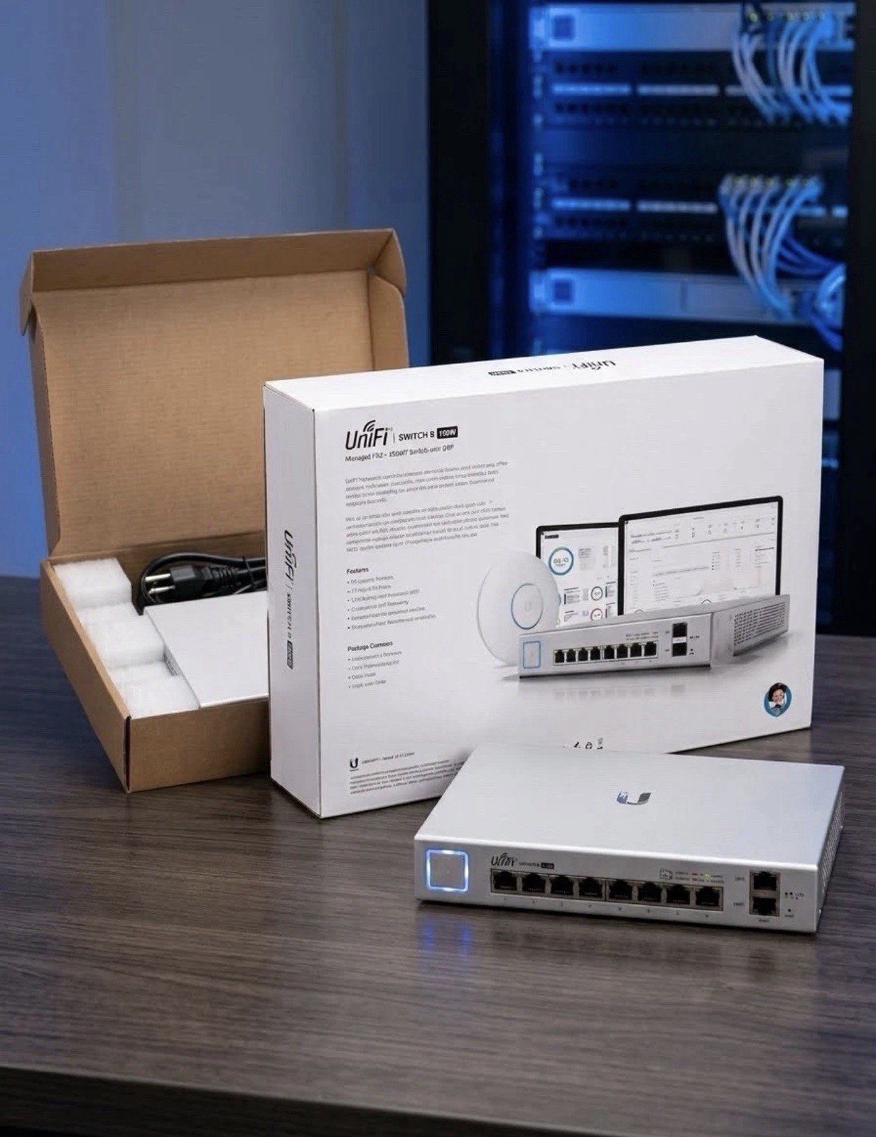 Ubiquiti US-8-150W 8-Port UniFi Switch, Managed PoE+ Gigabit Switch