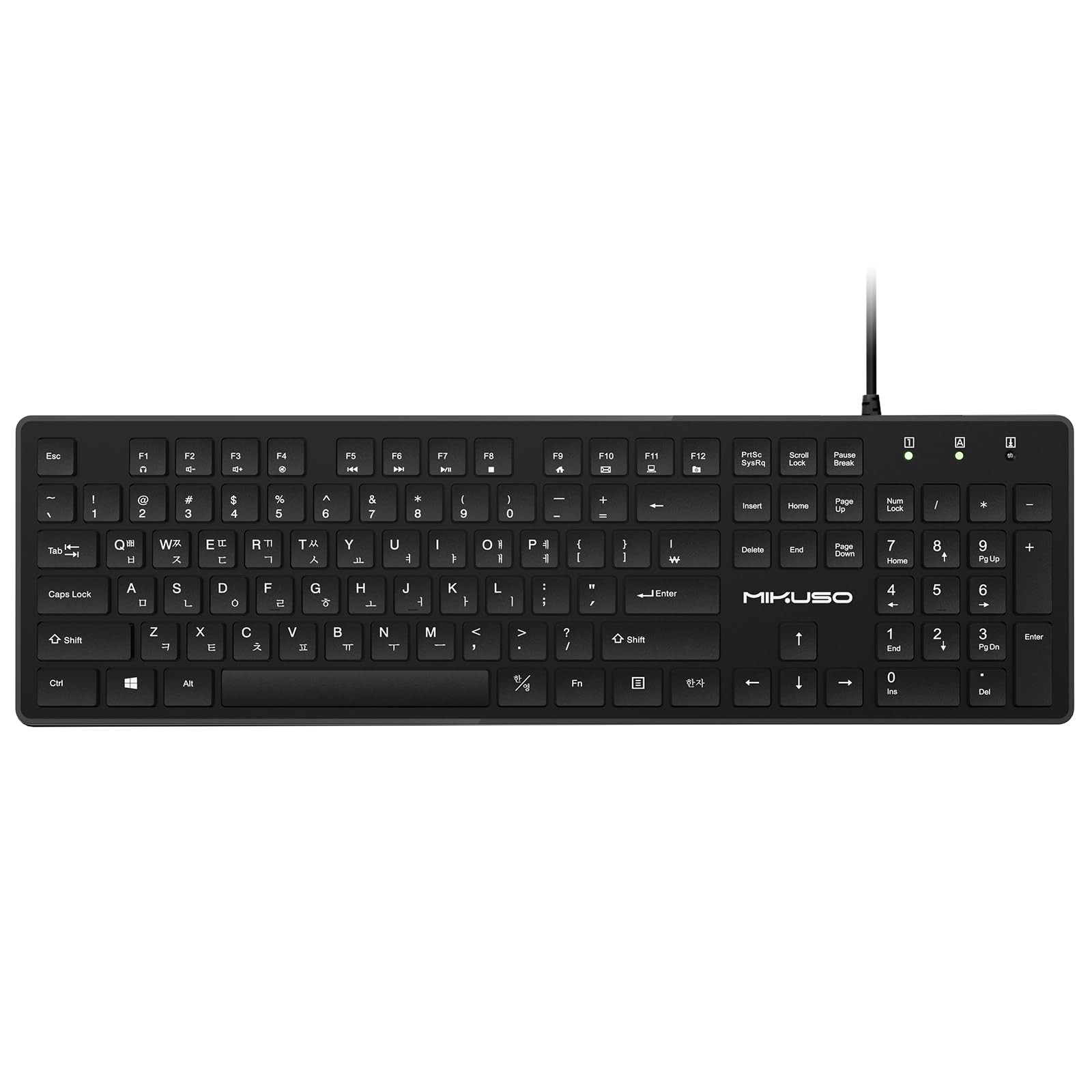 Korean English Keyboard USB Wired 104 Keys FullSize LaserEtched PC Laptop