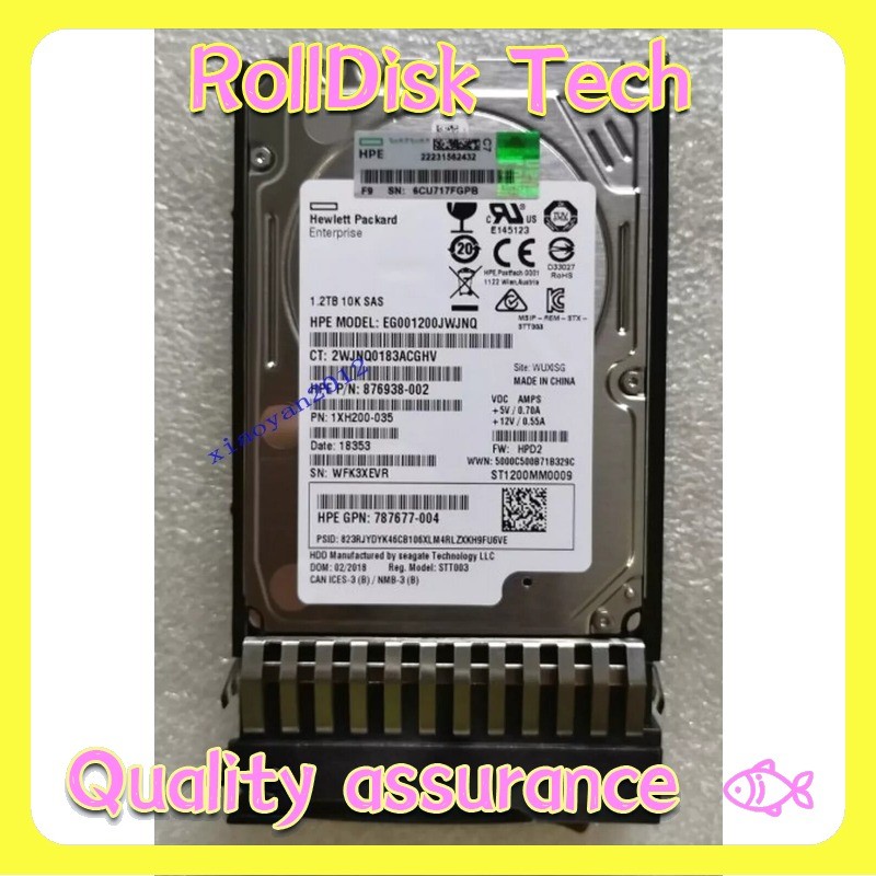 New HPE J9F48A 787648-001 MSA 1.2TB 12G SAS 10K SFF 2.5 IN DP HDD Hard Drive