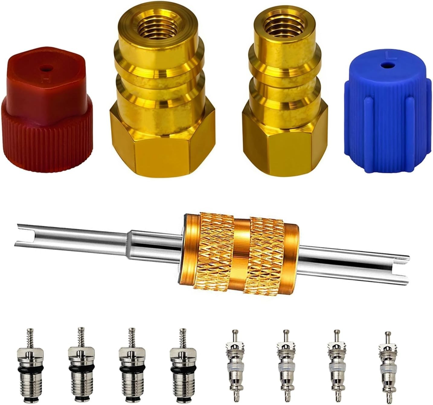 R12 to R134a AC Retrofit Fitting Adapter Kit, A/C Conversion Retrofit Fitting Ad