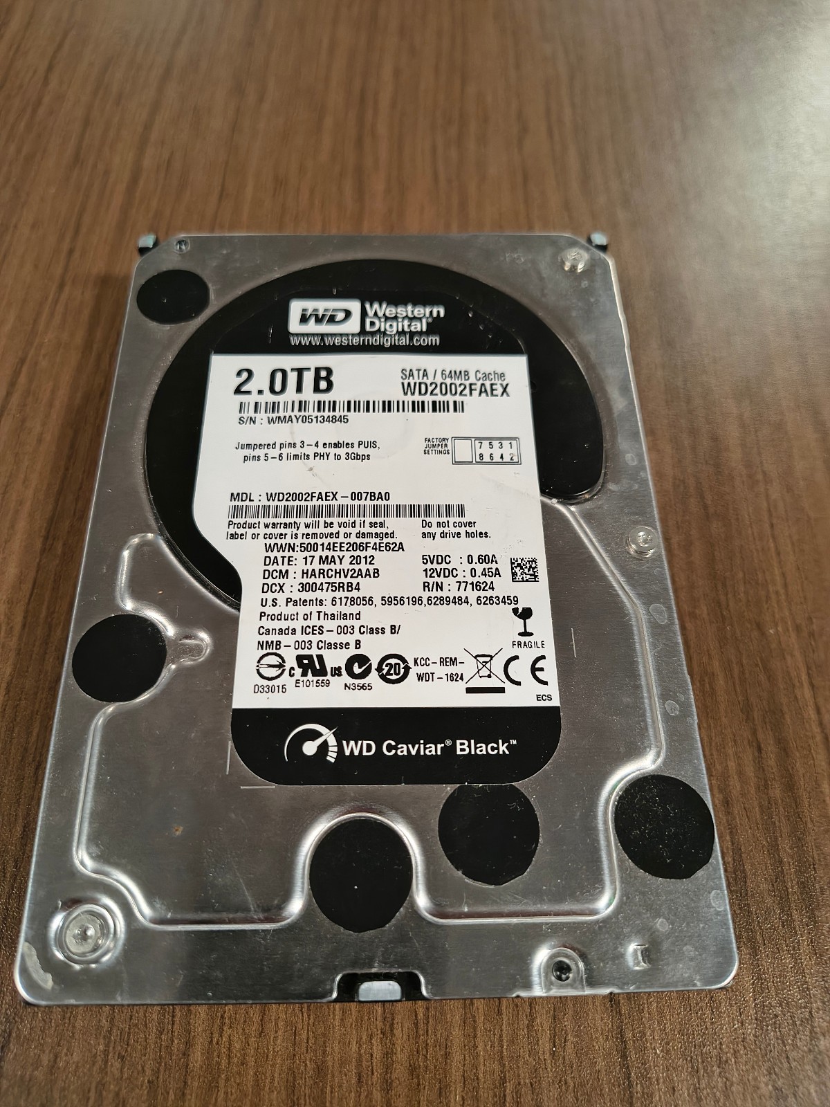Western Digital Caviar Black 2TB Internal 7200RPM 3.5" WD2002FAEX HDD Good