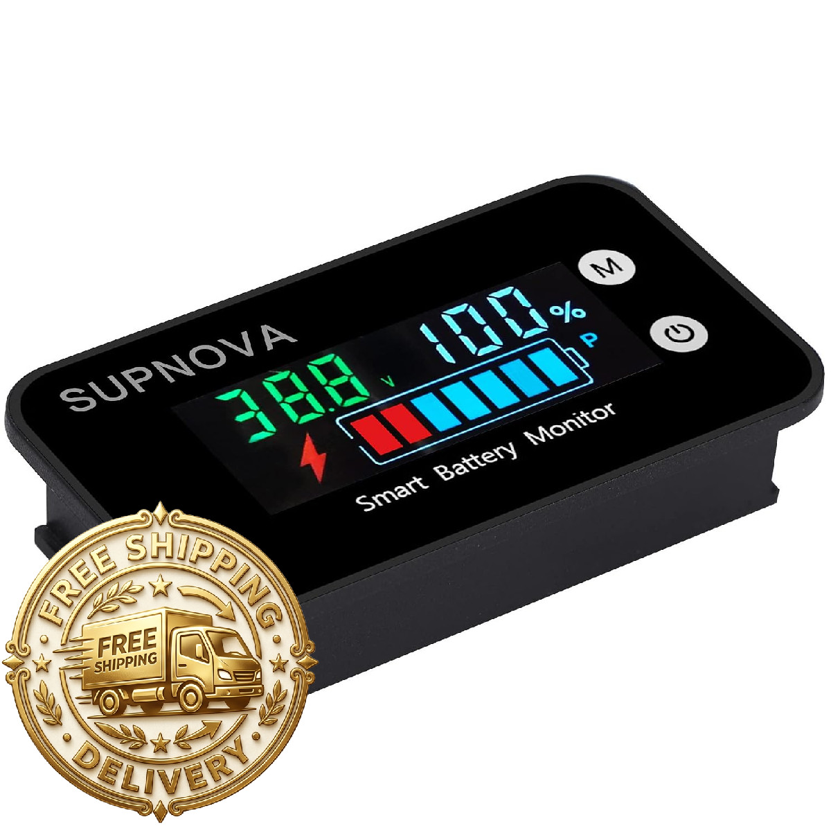 SUPNOVA 6133 7-100V Battery Monitor Color LCD Temp Buzzer Alarm