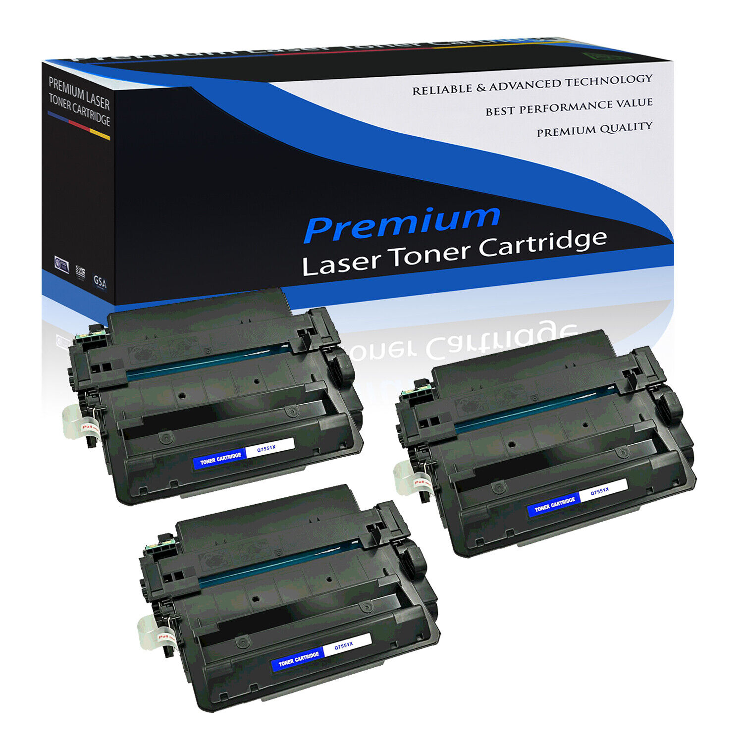 3PK Q7551X 51X Toner Cartridge for HP LaserJet P3005 P3005d P3005dn P3005n INK