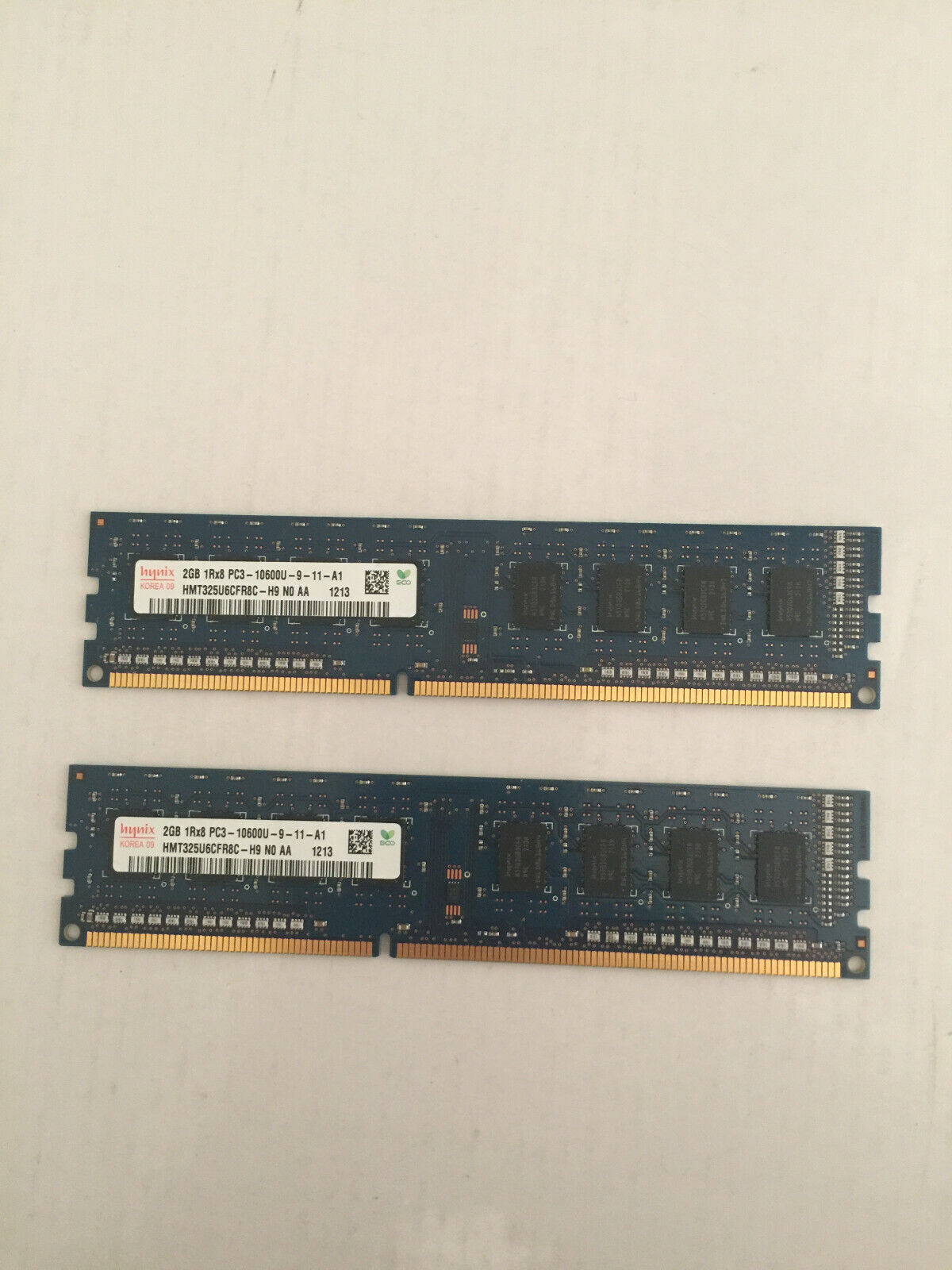 2 Hynix Memory Module 2GB 1Rx8 PC3 -10600U-9 -11-A1 HMT325U6CFR8C-H9 N0 AA 1213