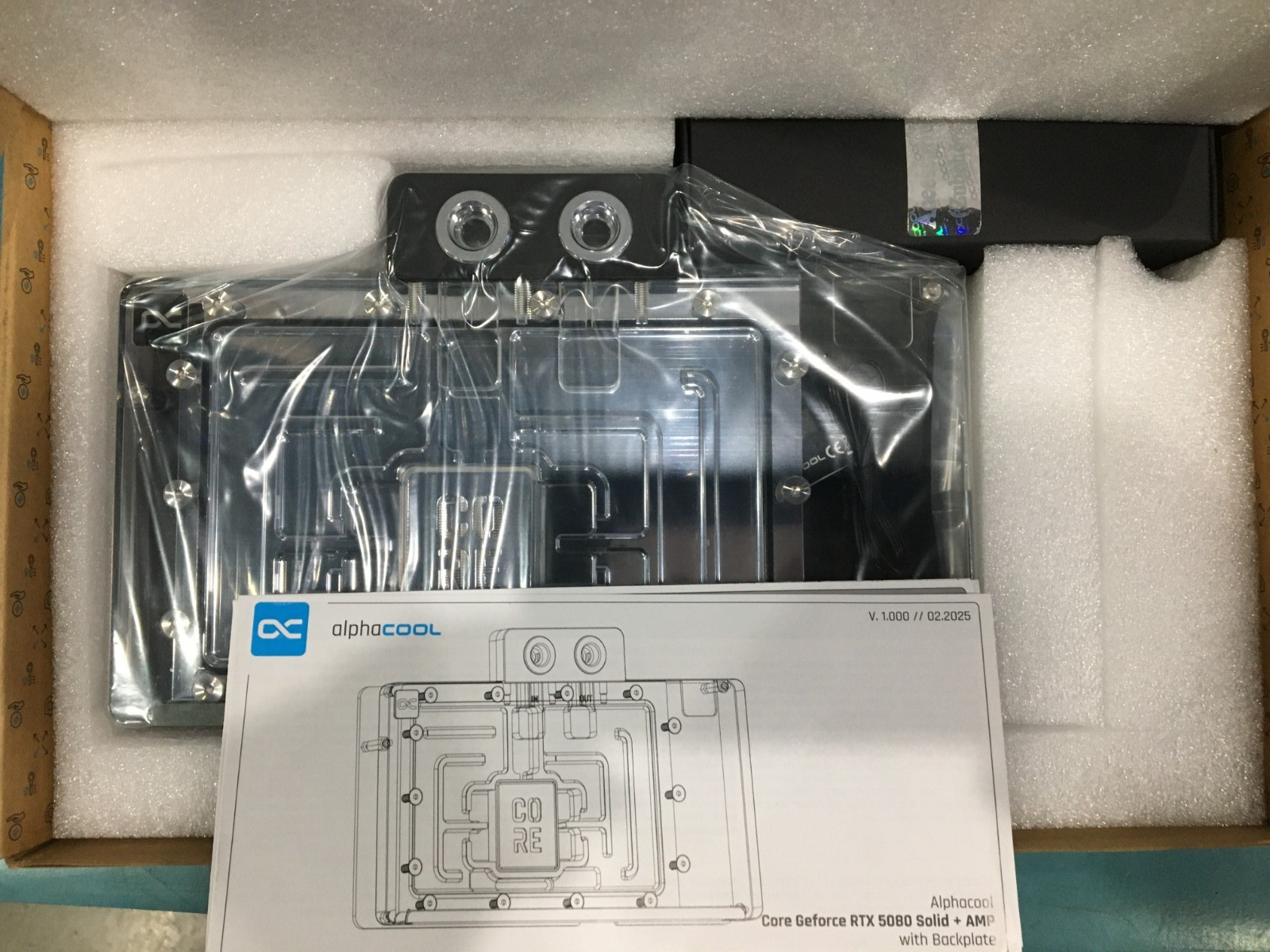 Alphacool Core RTX 5080 Solid + AMP GPU Water Block Backplate 14733 Open Box