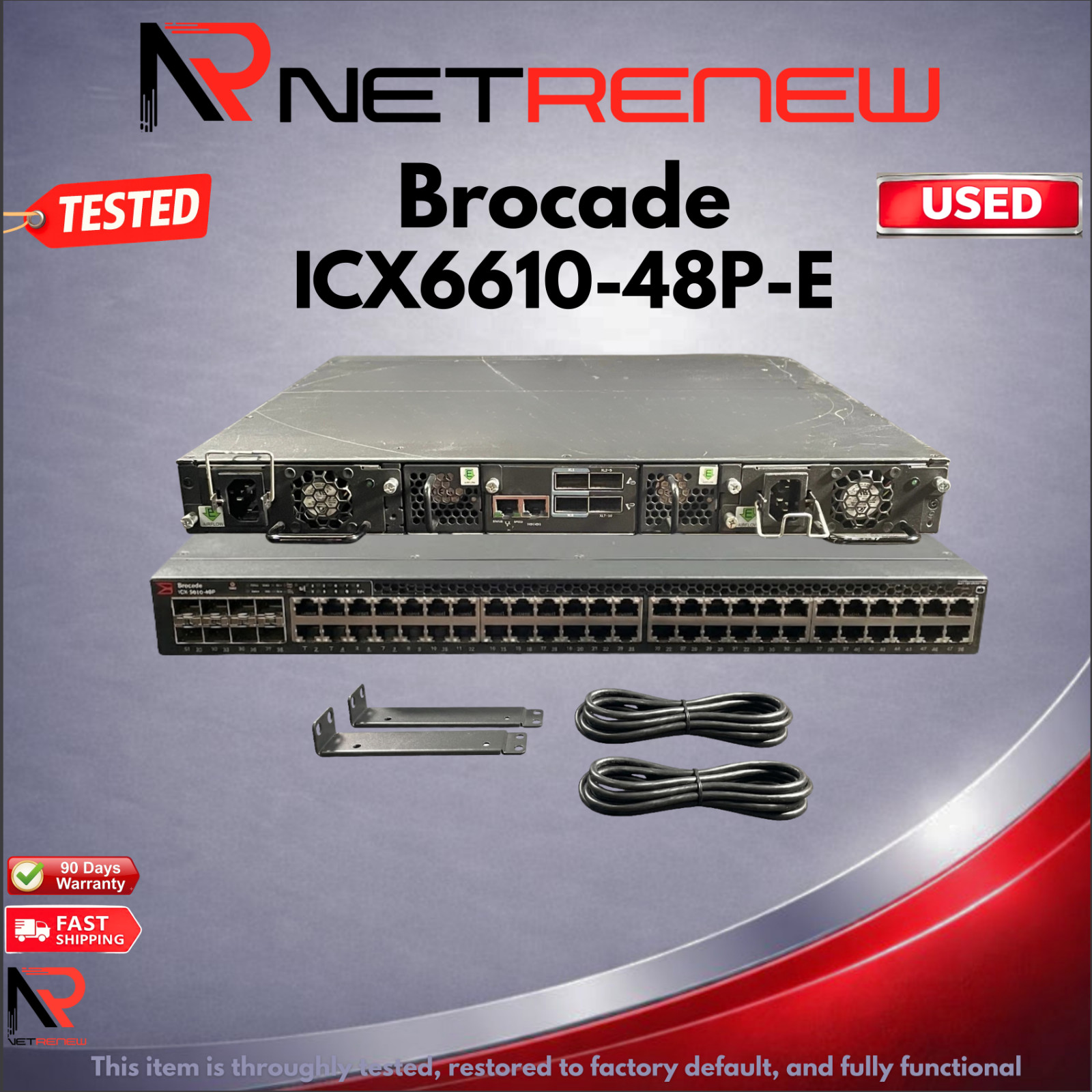 Brocade ICX6610-48P-E 48 Port Gigabit Switch 2x AC