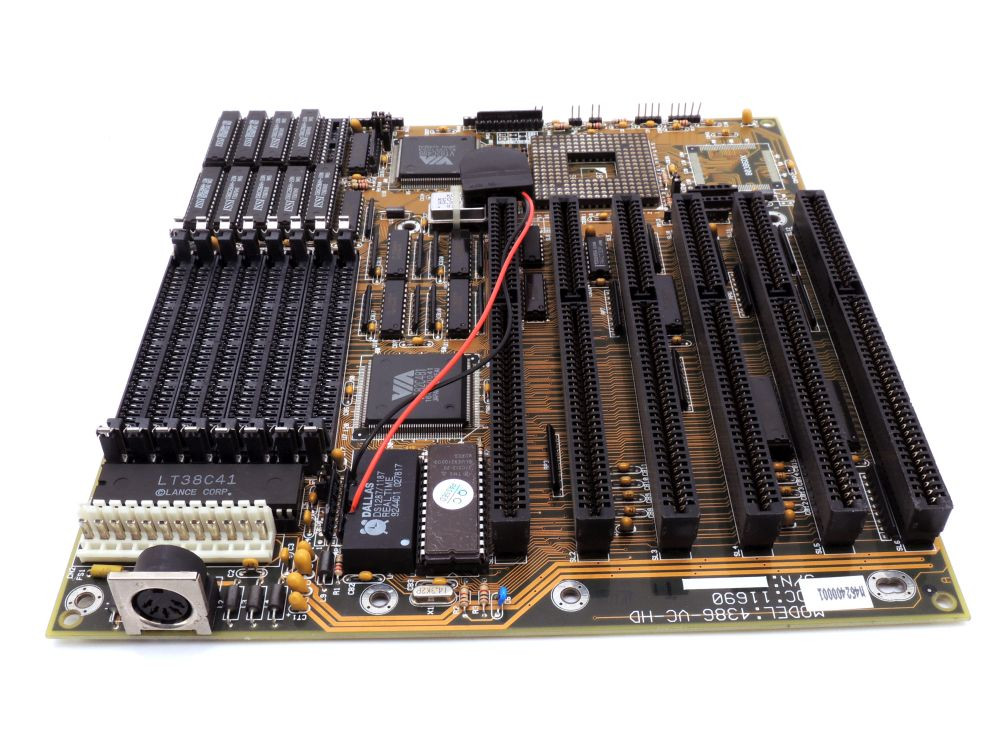 FIC 4386-VC-HD Vintage AT SIMM Motherboard Socket 1 Motherboard 256KB Cache 11690