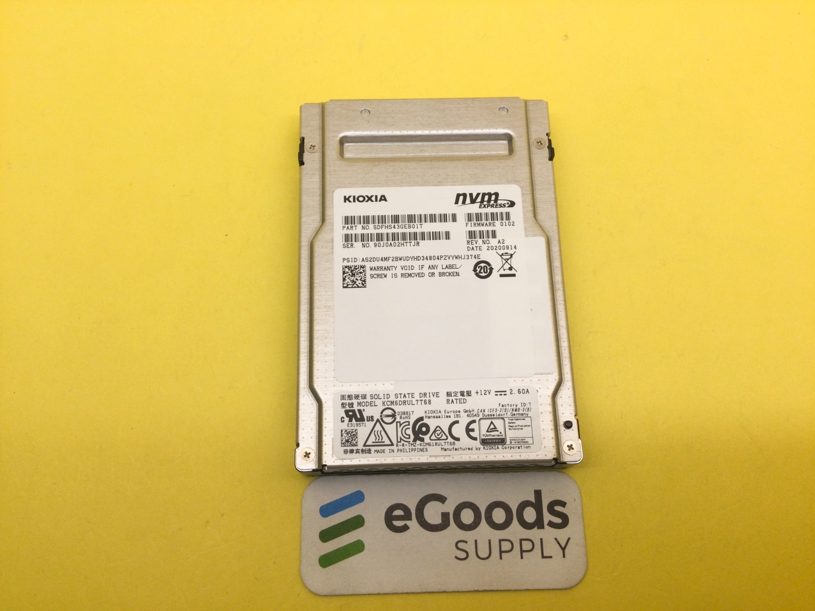 KCM6DRUL7T68 KIOXIA CM6-R 7.68TB PCIe 4.0 NVMe 1.4 SED U.3 2.5'' 25mm RI SSD
