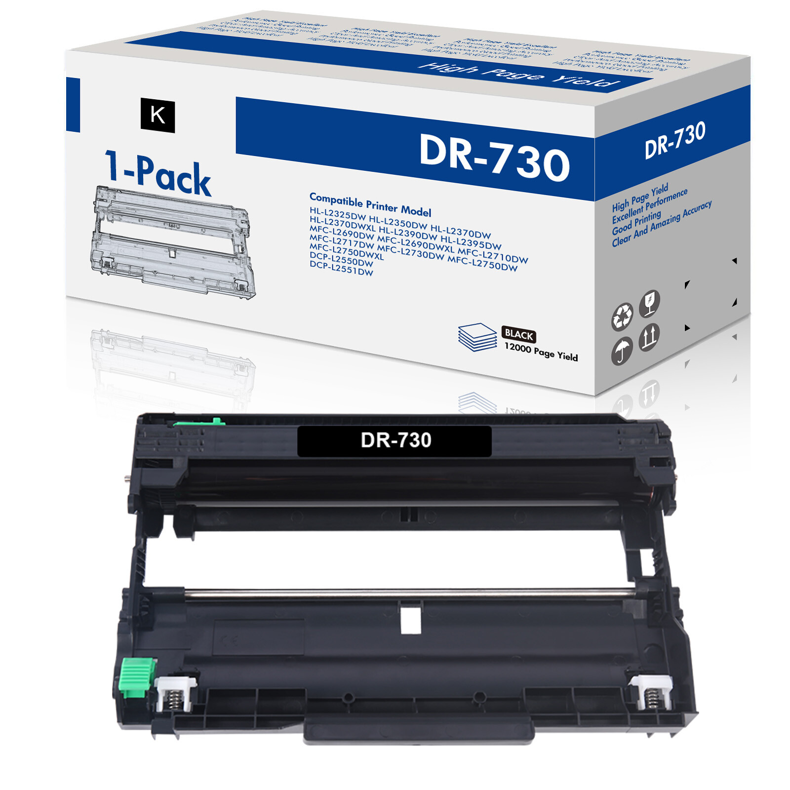 DR730 TN760 Drum Unit Fits for Brother DR 730 Drum HL-L2325DW(Not Toner)