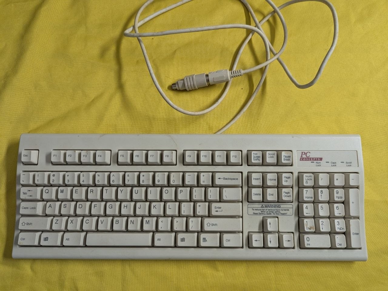 PC Concepts KWD-203 Wired Computer Keyboard Beige Vintage TC