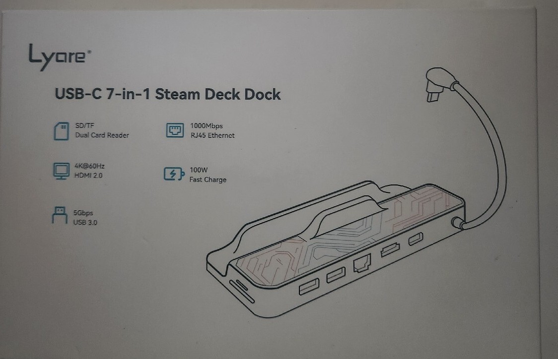 Lyare Steam Deck Docking Station, 7-in-1 Steam Deck Dock with SD/TF Dual Card...